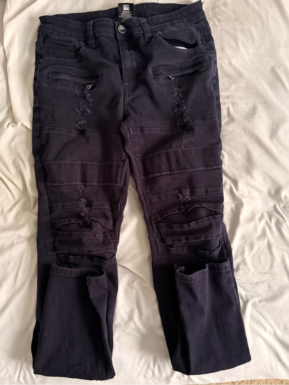 Men's Black Distressed Skinny Jeans